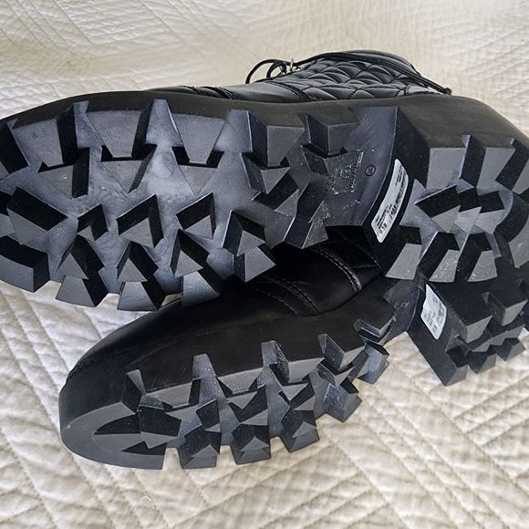 Schutz cory quilted lace up chunky heel combat boots - Picture 11 of 12